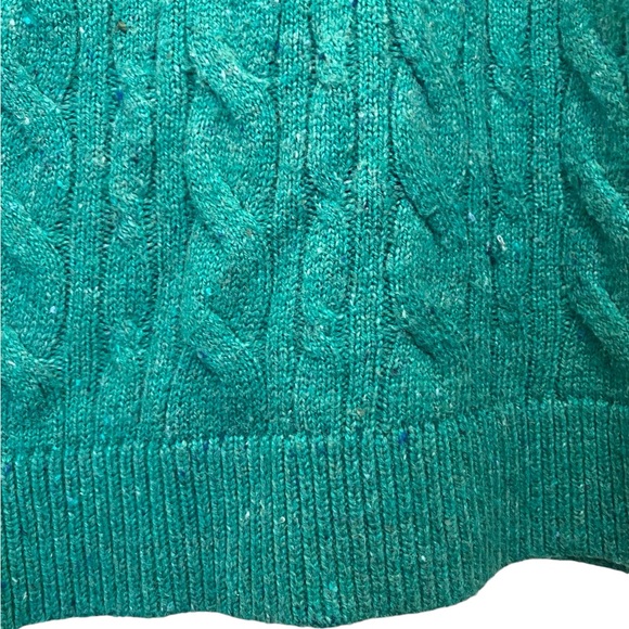 Talbots Green Cable Knit Sweater - Picture 4 of 11